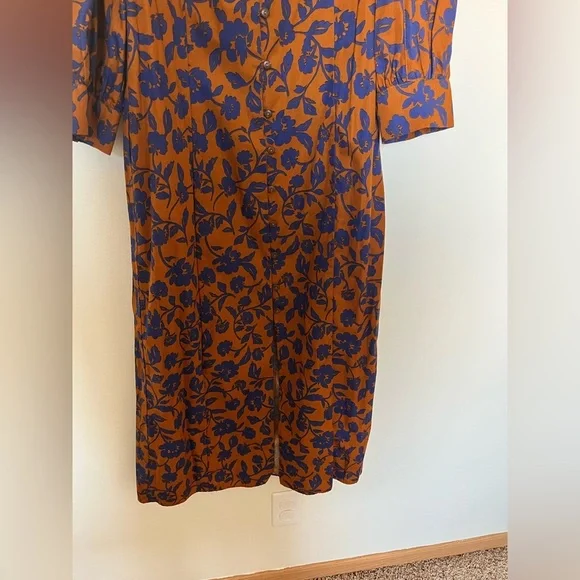 Zara Poplin long floral midi skirt dress - Picture 11 of 17